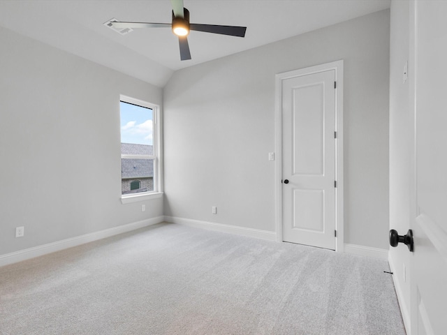 213 Martin Dr, Granbury, TX 76049 - carpeted empty room with ceiling fan, baseboards, and vaulted ceiling