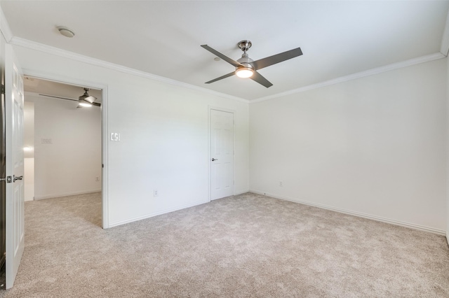 393 Bluebird Ln, Fairview, TX 75069 - unfurnished bedroom with crown molding, carpet flooring, baseboards, and a ceiling fan