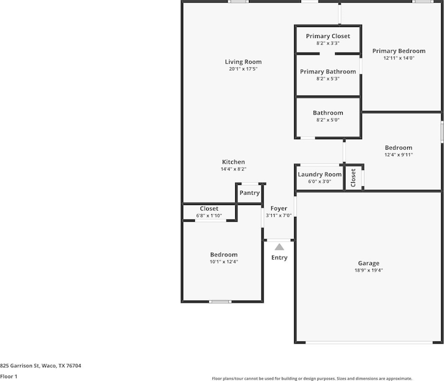 825 Garrison St, Waco, TX 76704 - property floor plan