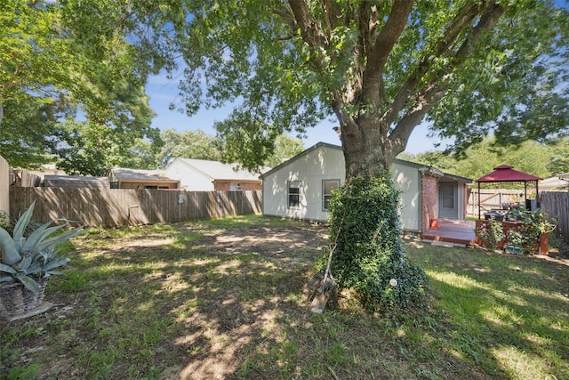 1005 Blue Jay Dr, Mansfield, TX 76063 - fenced backyard featuring a gazebo and a wooden deck