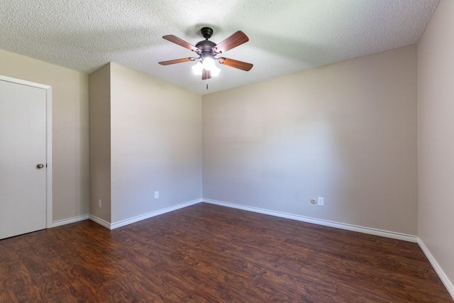 4501 Mink Dr, Haltom City, TX 76117 - unfurnished room with a ceiling fan, wood finished floors, baseboards, and a textured ceiling