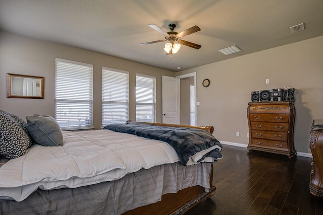 371 Ash Brook Ln, Sunnyvale, TX 75182 - bedroom with dark wood-style floors, baseboards, and a ceiling fan