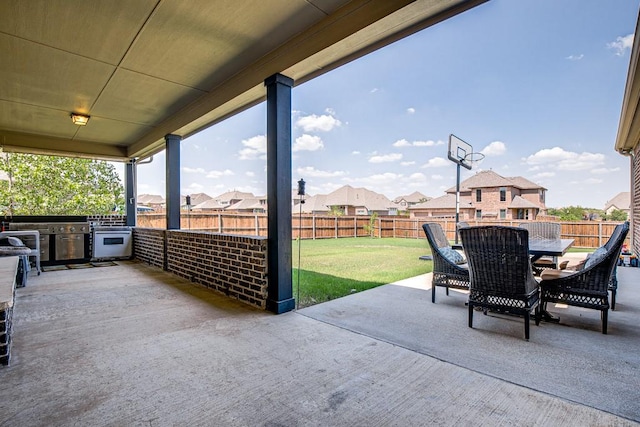 371 Ash Brook Ln, Sunnyvale, TX 75182 - view of patio / terrace with area for grilling, outdoor dining area, and a residential view