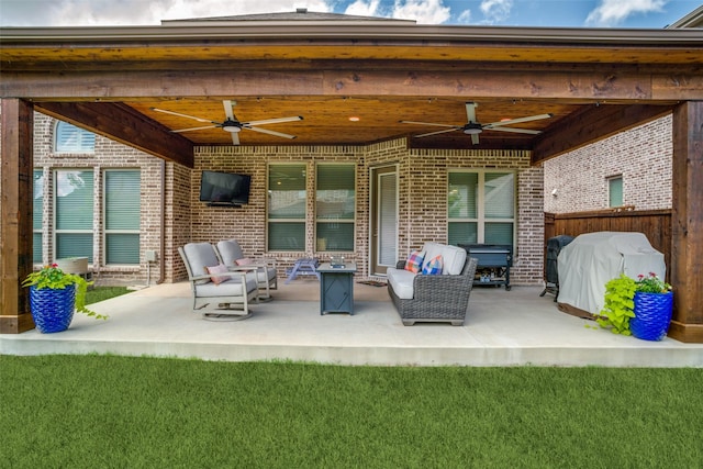 1225 Horsemint Dr, Little Elm, TX 75068 - view of patio with ceiling fan