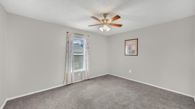239 N 10th St, Jacksboro, TX 76458 - empty room with carpet flooring, ceiling fan, a textured ceiling, and baseboards