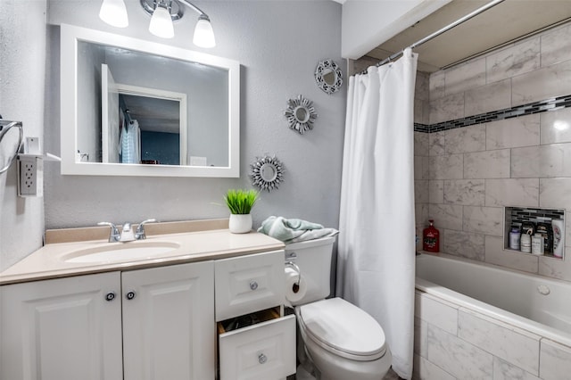 3232 Bunker Hill Dr, Forest Hill, TX 76140 - full bathroom with vanity, tiled shower / bath, and toilet