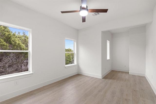 5634 Barkridge Dr, Granbury, TX 76048 - empty room featuring light wood-type flooring, ceiling fan, and baseboards