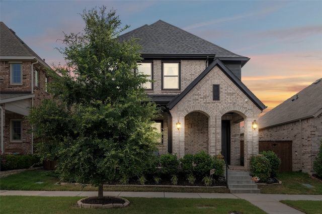 12947 Cabana Dr, Frisco, TX 75035 - french country style house with brick siding and roof with shingles