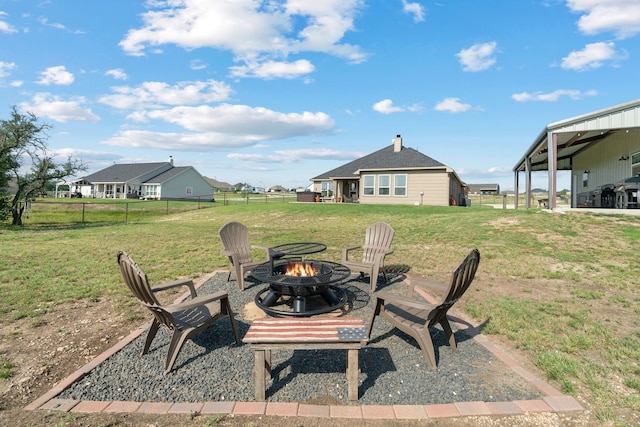 1052 Winecup Ln, Weatherford, TX 76085 - view of yard with a fire pit