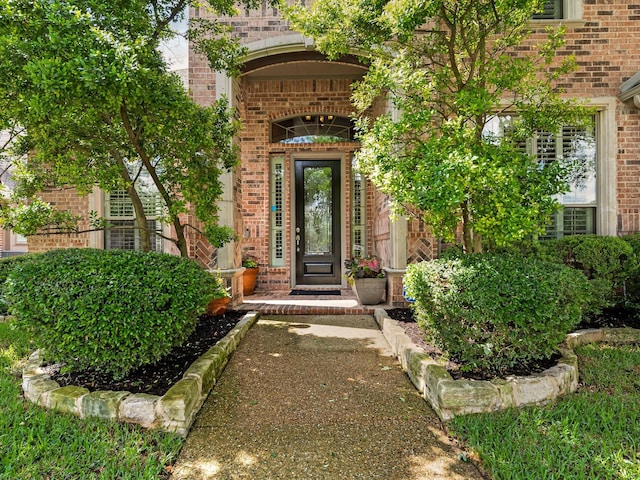 1025 Arches Park Dr, Allen, TX 75013 - doorway to property featuring brick siding