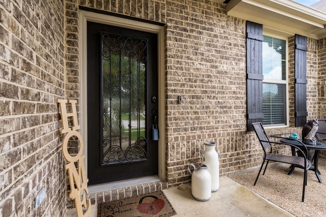 1129 Mesa Crest Dr, Fort Worth, TX 76052 - doorway to property featuring brick siding