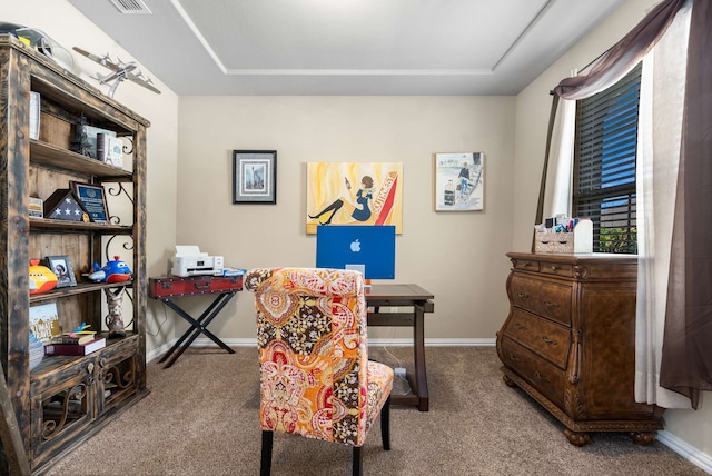1129 Mesa Crest Dr, Fort Worth, TX 76052 - home office featuring carpet and baseboards