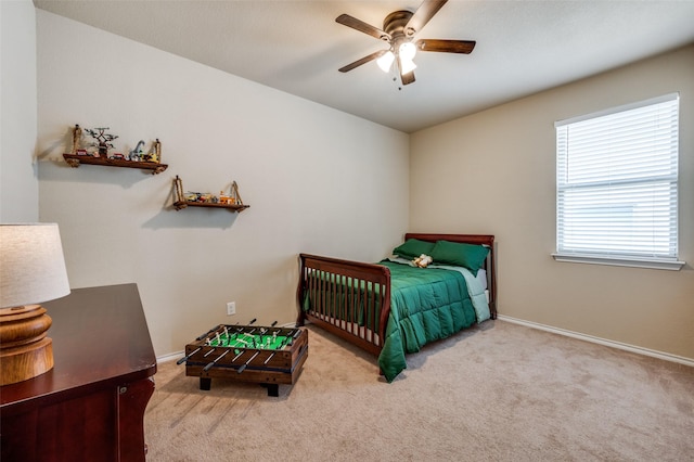 5825 Loveland Dr, Denton, TX 76208 - bedroom featuring carpet, baseboards, and ceiling fan