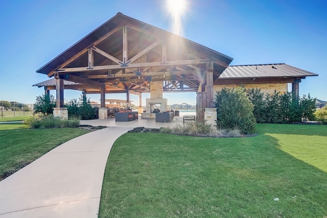 2113 Rubin Rd, Fate, TX 75189 - surrounding community with a gazebo, a lawn, and a patio area