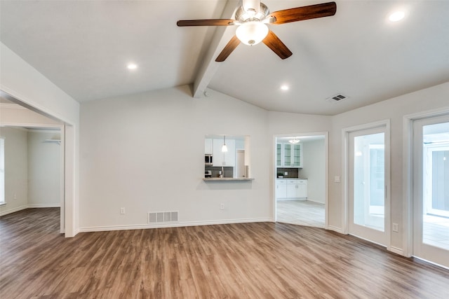 2309 Merrimac Dr, Plano, TX 75075 - unfurnished living room featuring wood finished floors, ceiling fan, baseboards, and recessed lighting