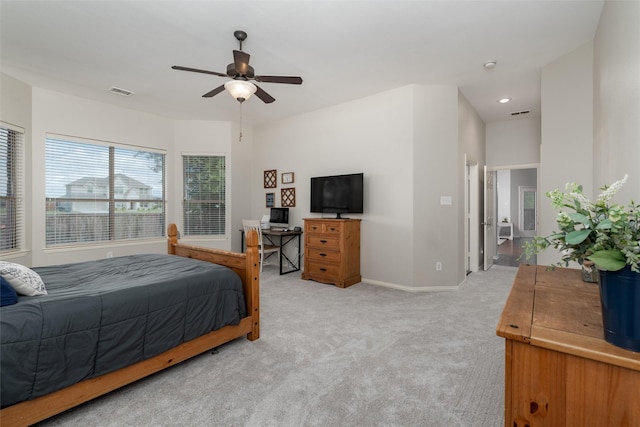 3400 Eisenhower Ave, Melissa, TX 75454 - bedroom with light carpet, baseboards, ceiling fan, and recessed lighting