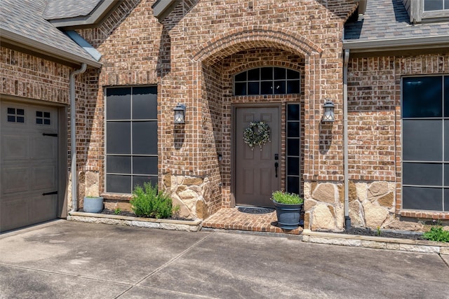 3400 Eisenhower Ave, Melissa, TX 75454 - entrance to property featuring brick siding, roof with shingles, and concrete driveway