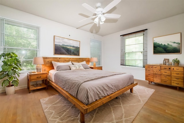6908 Park Place Dr, Richland Hills, TX 76118 - bedroom featuring wood finished floors, ceiling fan, crown molding, and baseboards