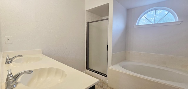 510 E Stone Cir, Wylie, TX 75098 - bathroom with a shower stall, a bath, and double vanity