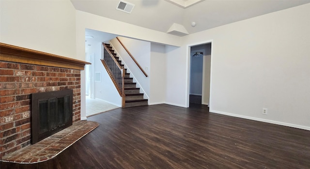 510 E Stone Cir, Wylie, TX 75098 - unfurnished living room with stairs, wood finished floors, and baseboards