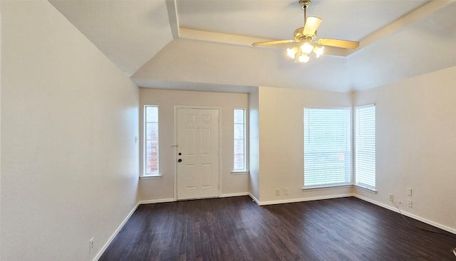 510 E Stone Cir, Wylie, TX 75098 - entrance foyer featuring dark wood-type flooring, baseboards, and a ceiling fan