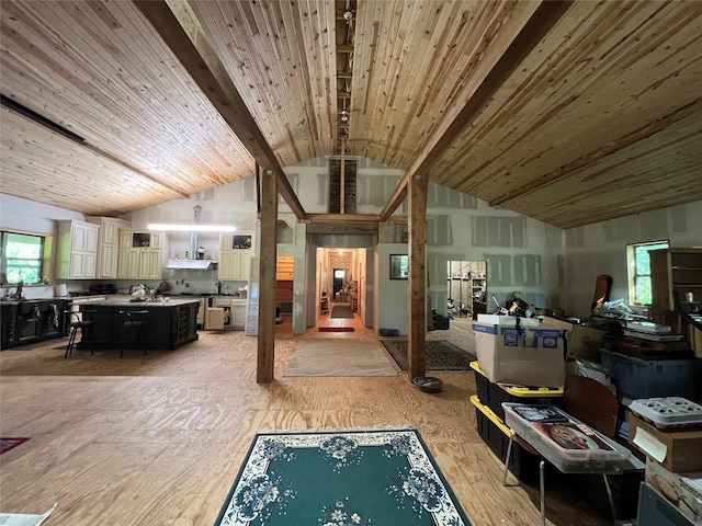 18637 Fm 17, Canton, TX 75103 - living room featuring light wood-type flooring, plenty of natural light, and wooden ceiling