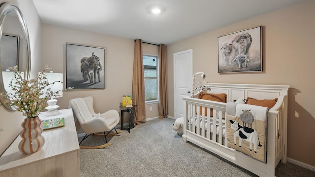 8417 Stout Dr, Fort Worth, TX 76131 - bedroom with carpet floors, baseboards, and a nursery area