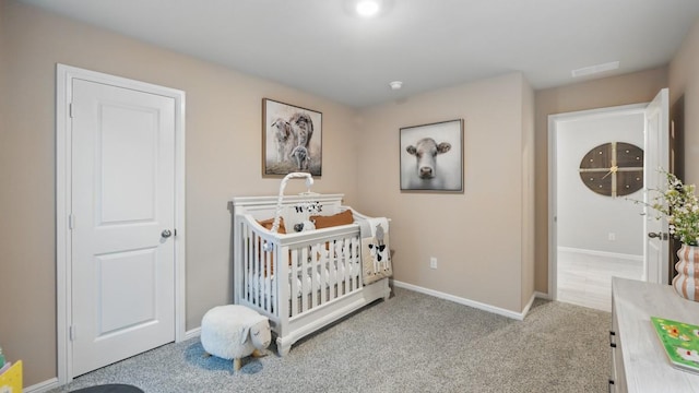 8417 Stout Dr, Fort Worth, TX 76131 - bedroom with carpet flooring, baseboards, and a nursery area
