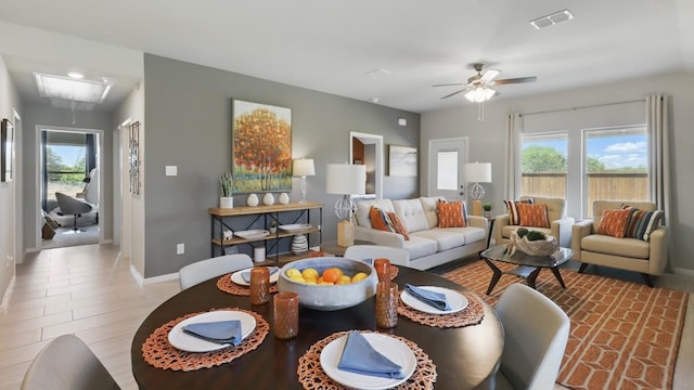 857 Cedarbrook, Fort Worth, TX 76131 - living area with healthy amount of natural light, attic access, a ceiling fan, and baseboards
