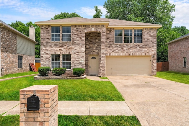 1817 Cedarbriar Dr, Mesquite, TX 75181 - traditional home with an attached garage, brick siding, and concrete driveway