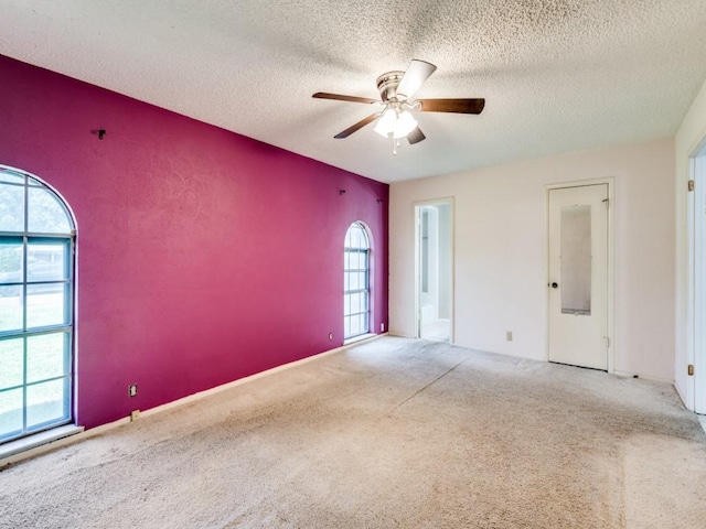809 S Ridgeway Dr, Cleburne, TX 76033 - spare room with ceiling fan, a textured ceiling, plenty of natural light, and carpet floors