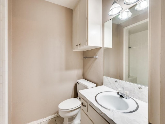 809 S Ridgeway Dr, Cleburne, TX 76033 - full bathroom with toilet, vanity, and tile patterned floors