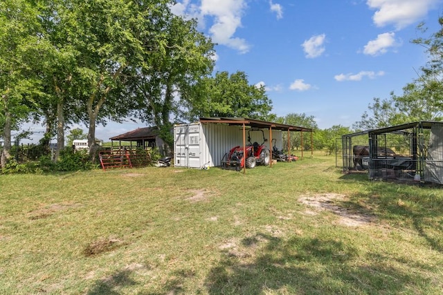 9759 Fm 638, Dawson, TX 76639 - view of grassy yard with an outbuilding and a carport