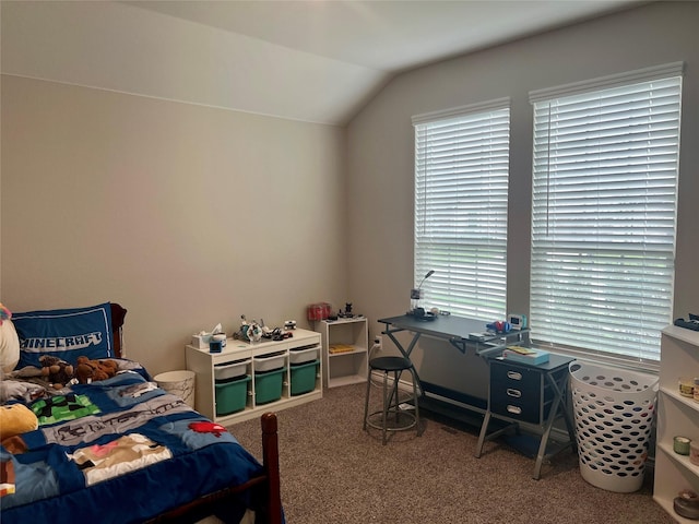 6413 Tudor Pl, Celina, TX 76227 - bedroom featuring vaulted ceiling, carpet floors, and multiple windows