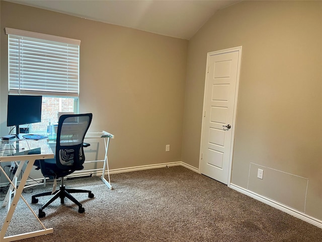 6413 Tudor Pl, Celina, TX 76227 - carpeted office space with baseboards and lofted ceiling