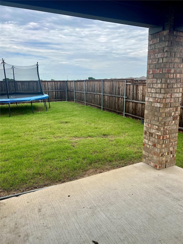 6413 Tudor Pl, Celina, TX 76227 - view of yard featuring a trampoline and a patio area