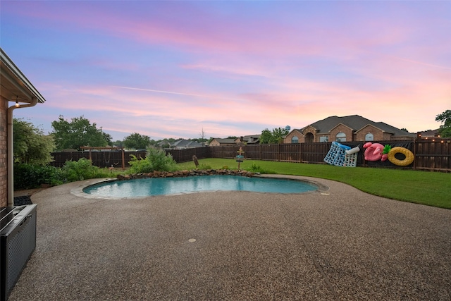 1711 Sage Dr, Midlothian, TX 76065 - pool at dusk featuring a patio
