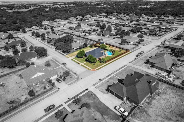 1711 Sage Dr, Midlothian, TX 76065 - aerial perspective of suburban area with property parcel outlined and a pool area