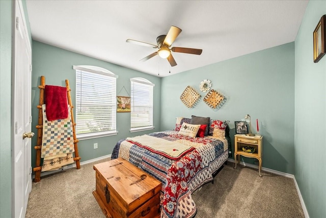 609 Autumn Ave, Justin, TX 76247 - bedroom with carpet flooring, baseboards, and a ceiling fan