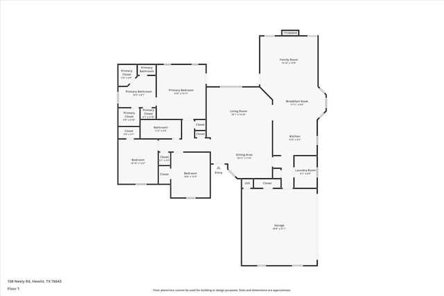 108 Neely Rd, Hewitt, TX 76643 - floor plan / room layout