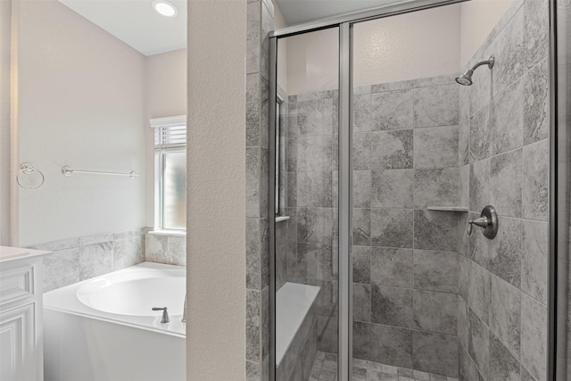 945 Colby Bluff Dr, Rockwall, TX 75087 - bathroom featuring a shower stall and a bath