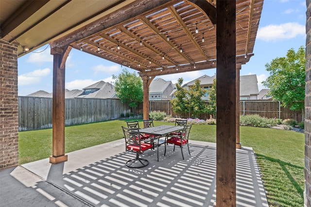 945 Colby Bluff Dr, Rockwall, TX 75087 - view of patio / terrace with a pergola and outdoor dining area
