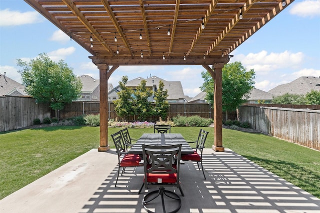 945 Colby Bluff Dr, Rockwall, TX 75087 - view of patio featuring outdoor dining area and a pergola