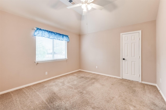 201 Barkley Dr, Hickory Creek, TX 75065 - carpeted spare room with vaulted ceiling, ceiling fan, and baseboards