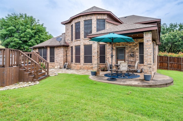201 Barkley Dr, Hickory Creek, TX 75065 - back of house with a shingled roof, a patio area, and brick siding