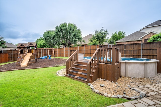 201 Barkley Dr, Hickory Creek, TX 75065 - view of yard with a playground