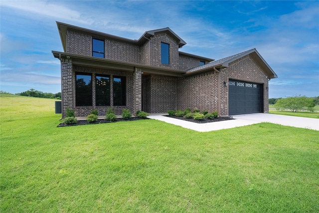 101 Crepe Myrtle, Corsicana, TX 75109 - view of front facade featuring brick siding, a garage, a front yard, and driveway