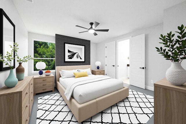 321 El Barco, Corsicana, TX 75109 - bedroom featuring baseboards and ceiling fan