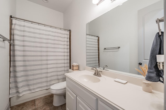 2117 Torin St, Lewisville, TX 75056 - full bathroom with vanity, toilet, and shower / bath combo with shower curtain