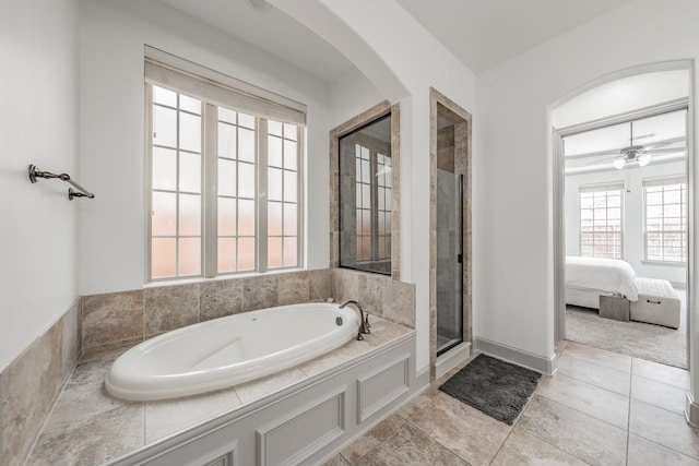 2117 Torin St, Lewisville, TX 75056 - full bathroom featuring a garden tub, a stall shower, and ensuite bathroom
